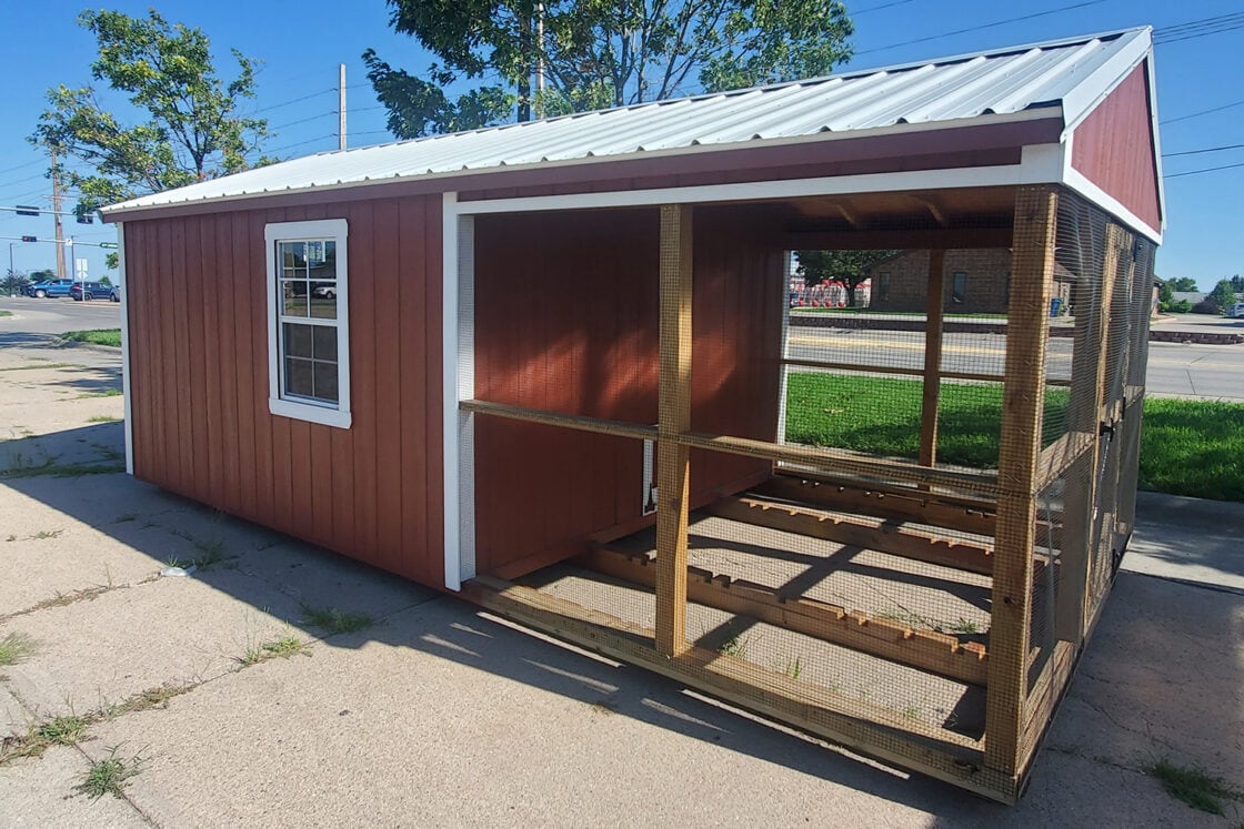 Prebuilt red Chicken Coop for sale in Nebraska